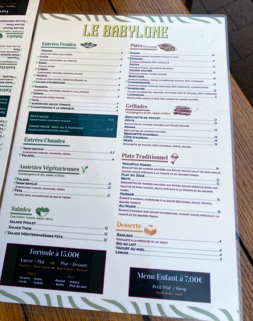 Le babylone Menu - Image 5